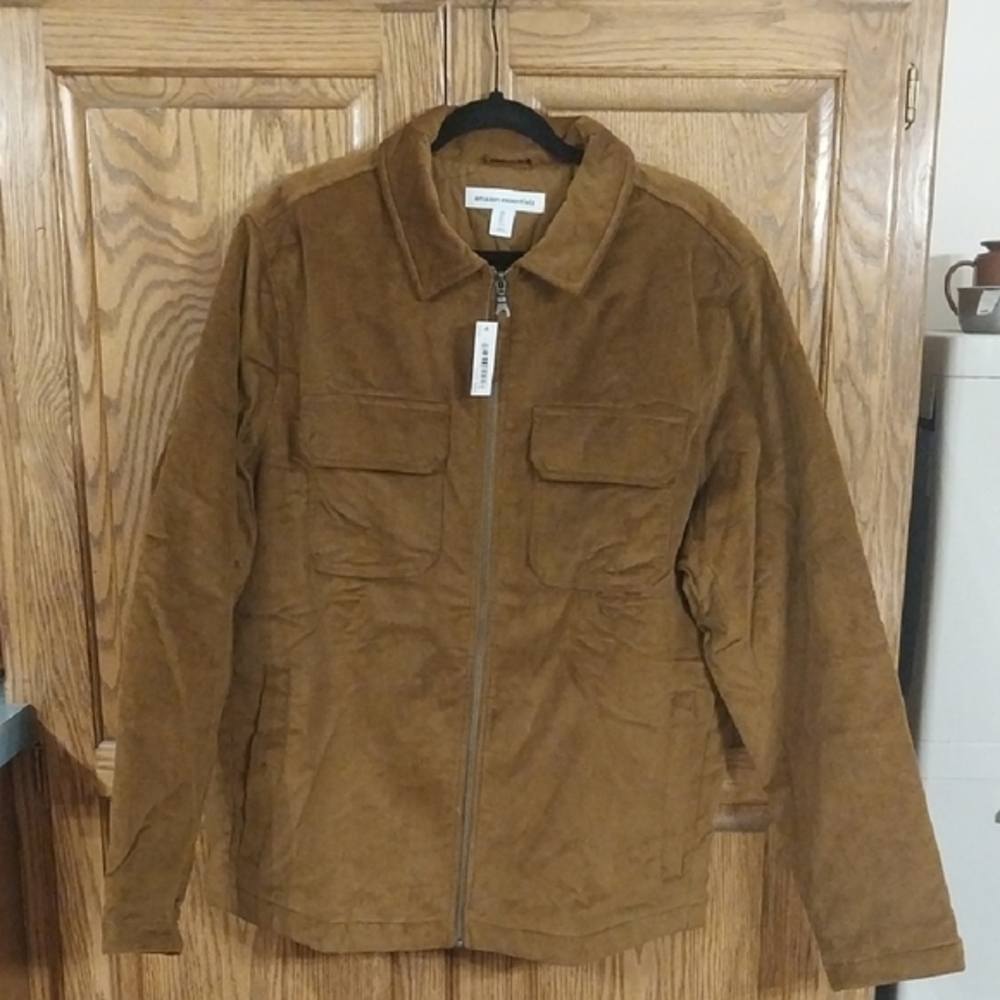 Amazon Essentials NWT Men's‎ Corduroy Work Jacket Large Chestnut Brown Insulated